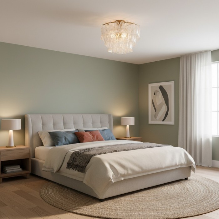 Lumvey Plafondlamp met Gelaagd Glas - Rond, Gestapeld Ontwerp voor Moderne Woning HL1969