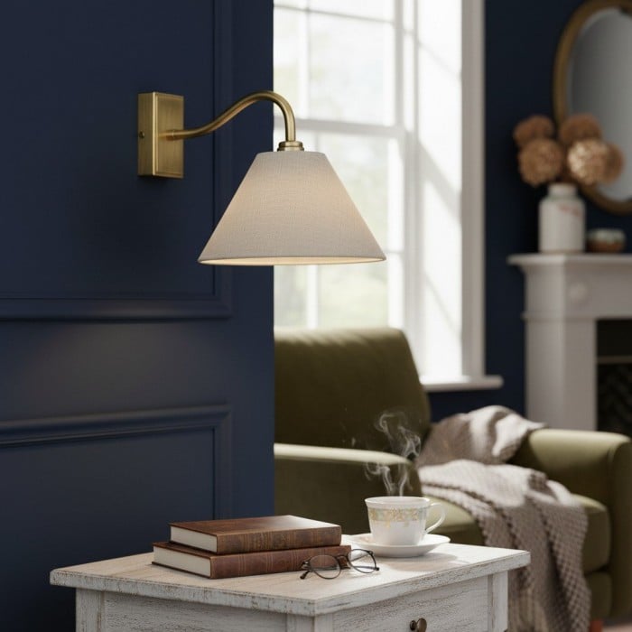 Lumweve Wall Light - Pleated Look Shade Refined Sconce for Corridor and Study HL2111