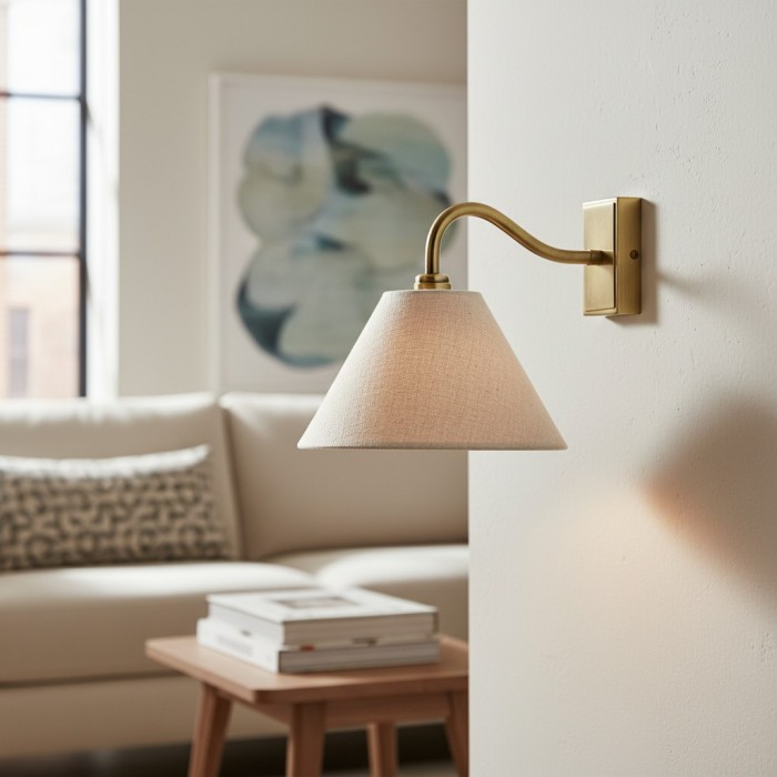 Lumweve Wall Light - Pleated Look Shade Refined Sconce for Corridor and Study HL2111