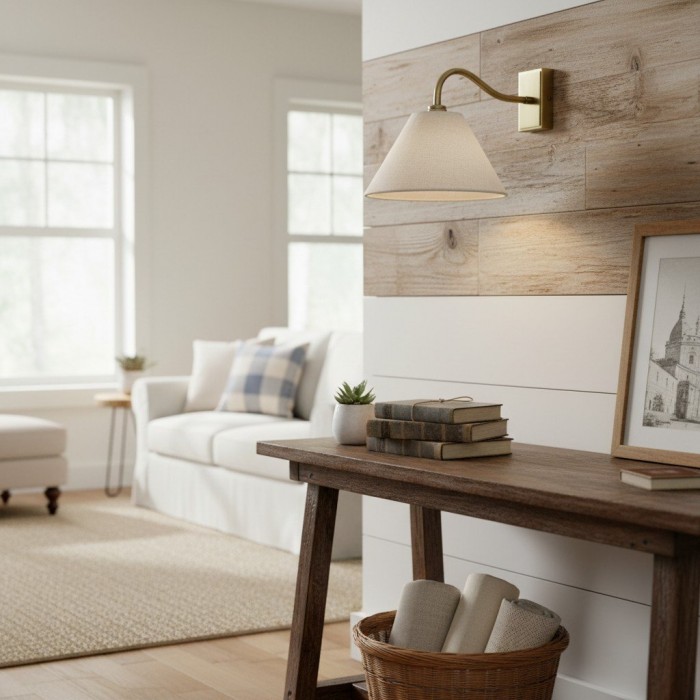 Lumweve Wall Light - Pleated Look Shade Refined Sconce for Corridor and Study HL2111