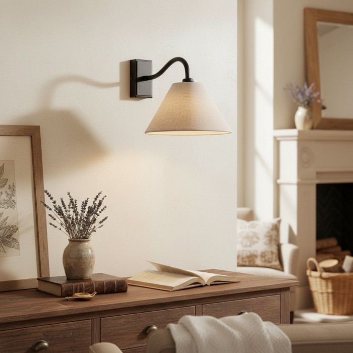 Lumweve Wall Light - Pleated Look Shade Refined Sconce for Corridor and Study HL2111