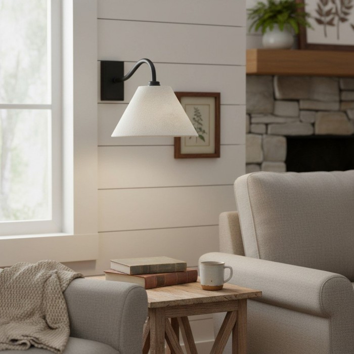 Lumweve Wall Light - Pleated Look Shade Refined Sconce for Corridor and Study HL2111