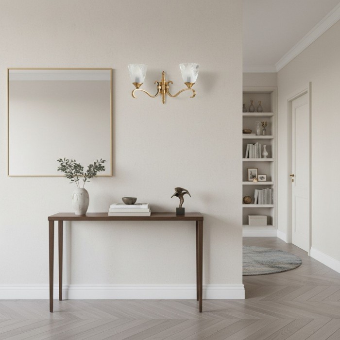 Lunetal Double-Head Wall Sconce - Vintage Metal Glass for Hallway and Bedroom HL2038