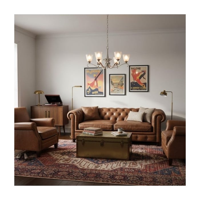 Lunetal Multi-Light Chandelier Crystal Accents Brass Finish - Modern Luxury for Dining Room and Living Room HL2122