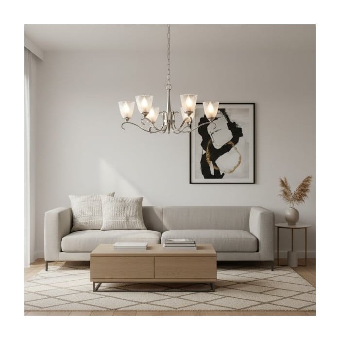 Lunetal Multi-Light Chandelier Crystal Accents Brass Finish - Modern Luxury for Dining Room and Living Room HL2122