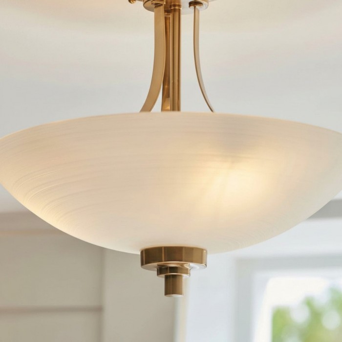 Lunetal Timeless Three-Arm Structure Semi Flush Chandelier - Vintage Pendant Light for Bedroom or Entry HL2035