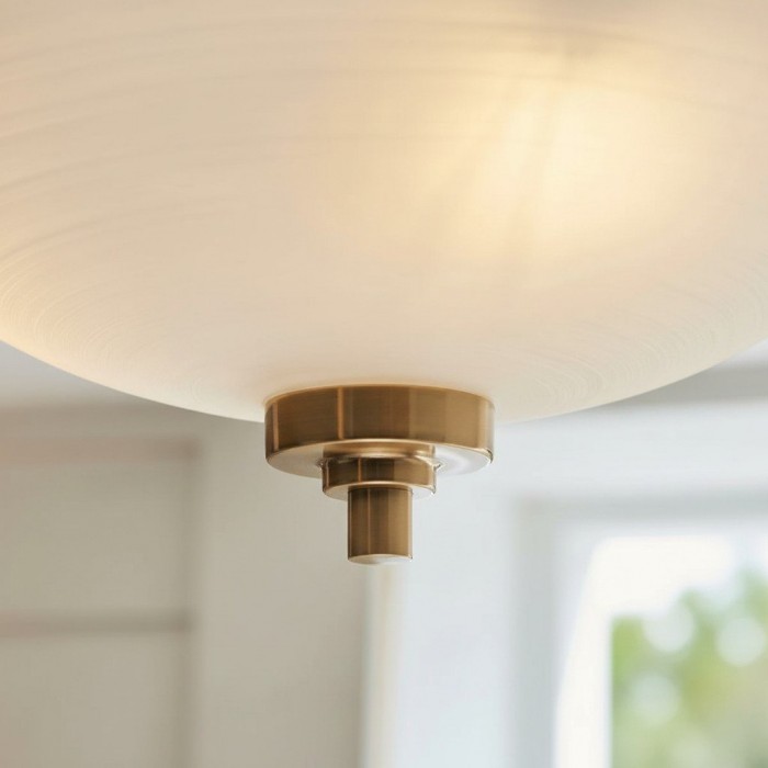 Lunetal Timeless Three-Arm Structure Semi Flush Chandelier - Vintage Pendant Light for Bedroom or Entry HL2035