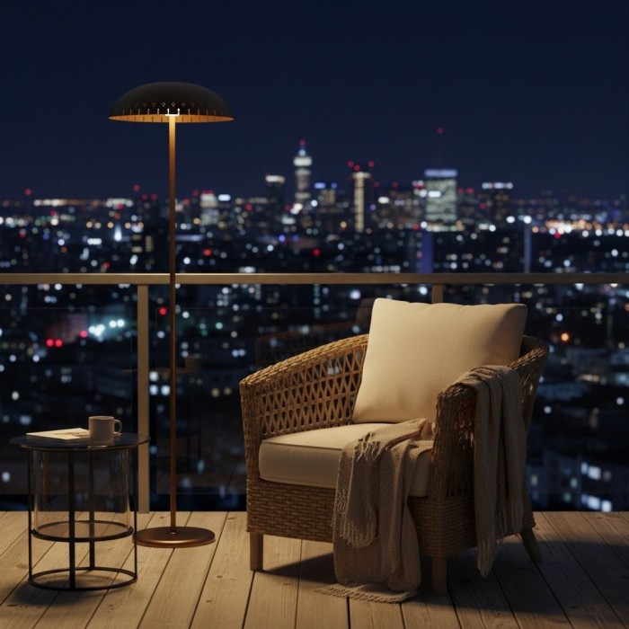 Lustrona metalen staande vloerlamp - moderne accentlamp met halfronde kap voor een stijlvolle inrichting van uw huis HL1855