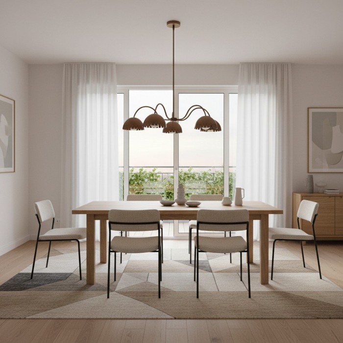 Lustrona Modern Chandelier - Artistic Metal Structure Statement Light for Living or Dining Areas HL1852