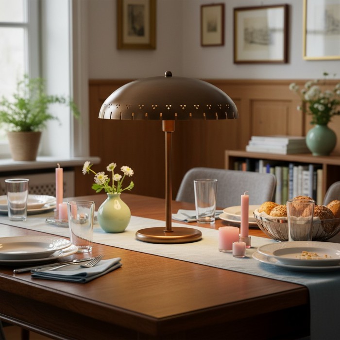 Lustrona Perforated Shade Brass Desk Lamp - Modern Vintage Accent Light HL1871