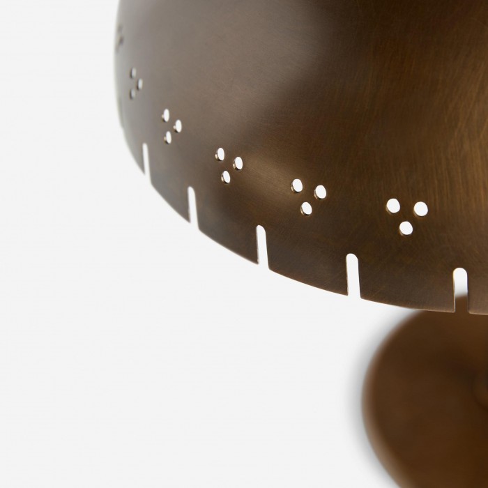 Lustrona bureaulamp met geperforeerde kap van messing - moderne vintage accentlamp HL1871