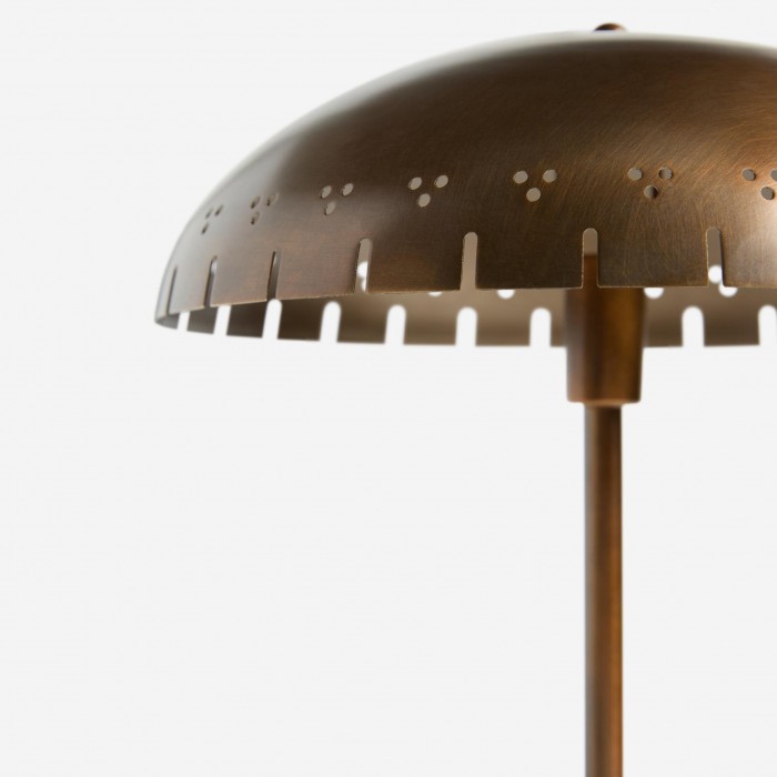 Lustrona bureaulamp met geperforeerde kap van messing - moderne vintage accentlamp HL1871