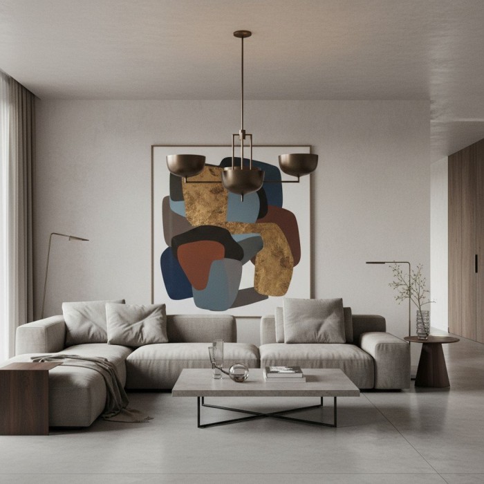 Lustrona Multi-Light Chandelier Metal Dome Shades - Streamlined Modern for Dining Room HL1872