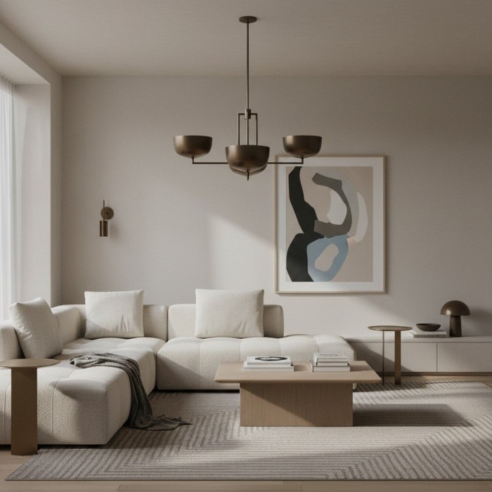 Lustrona Multi-Light Chandelier Metal Dome Shades - Streamlined Modern for Dining Room HL1872