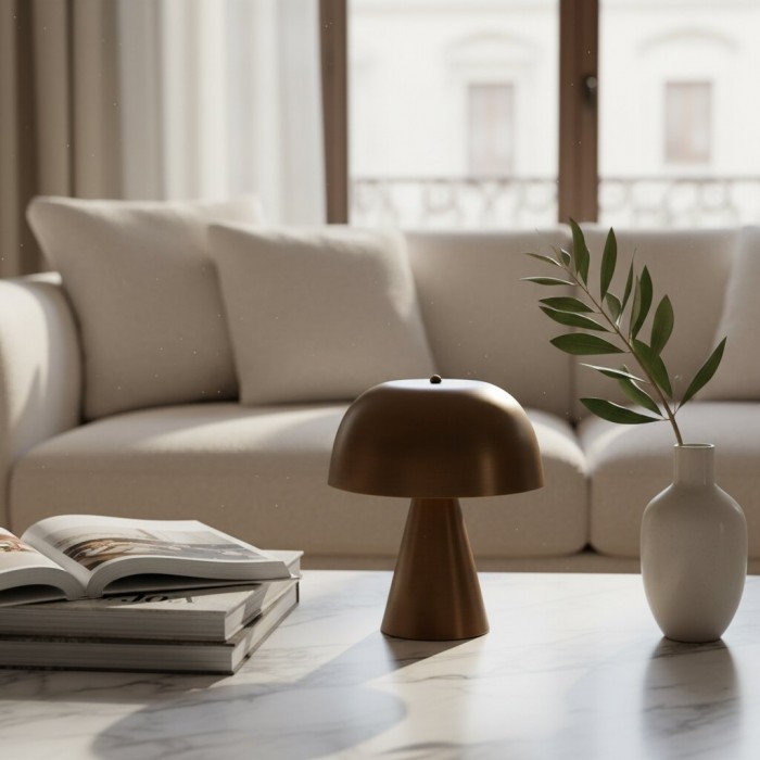 Lustrona Wembley Pleated Cordless Table Lamp Vintage - Inspired Accent Lighting for Living Room HL1846