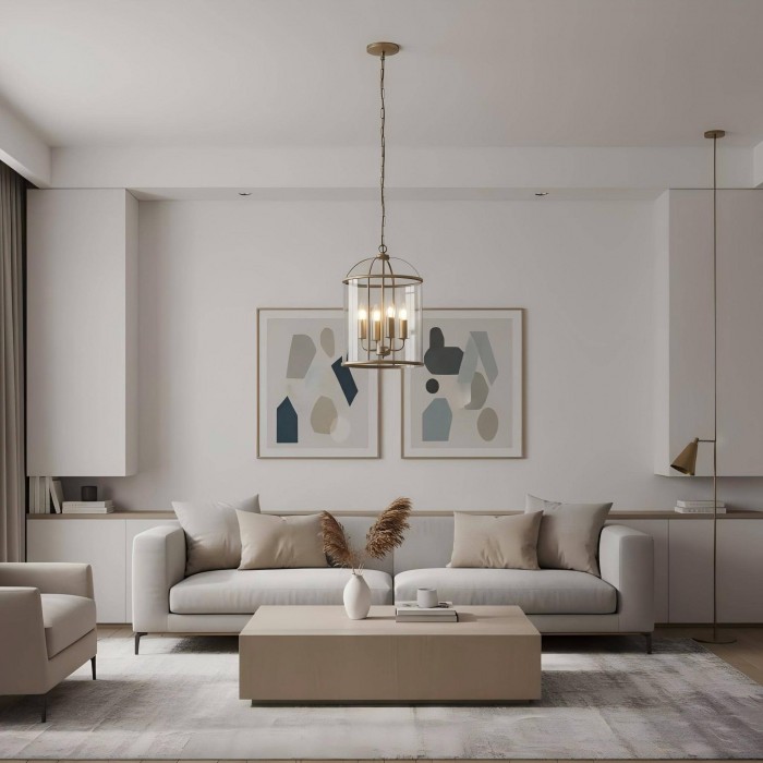 Luxvana Bell Shaped Glass Pendant Light - Industrial Metal Lantern Design Fixture for Kitchen HL2060