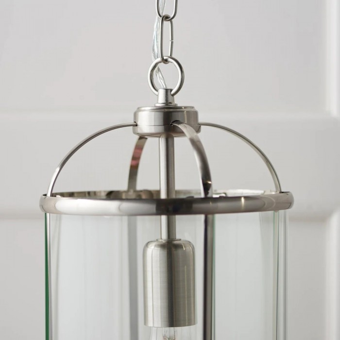 Luxvana Bell Shaped Glass Pendant Light - Industrial Metal Lantern Design Fixture for Kitchen HL2060