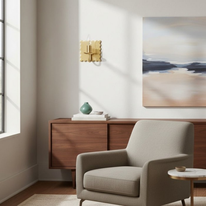 Modo Decorative Wall Light - Modern Wavy Metal Wall Sconce for Bedrooms and Hallways HL1890