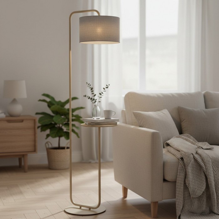Lampadaire multifonctionnel Lirra avec design de table - Lampe sur pied élégante pour les espaces de vie HL2114