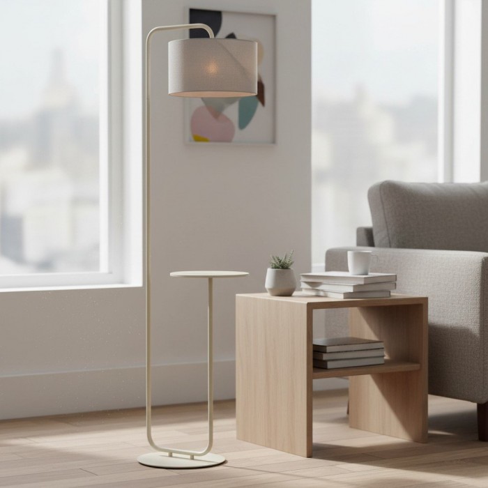 Lampadaire multifonctionnel Lirra avec design de table - Lampe sur pied élégante pour les espaces de vie HL2114