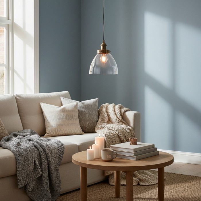 Novera Art Deco Dome Adjustable Height Glass Shade Pendant Light - Living Room HL2207