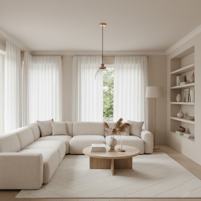 Novera Art Deco Dome Adjustable Height Glass Shade Pendant Light - Living Room HL2207