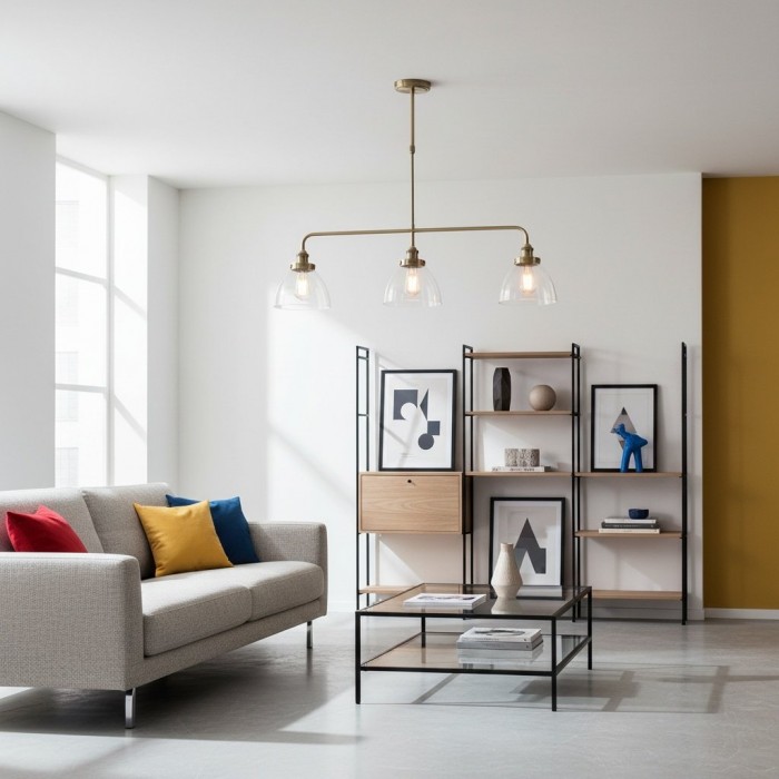 Novera Industriële 3-lichts lineaire hanglamp - Moderne metalen stijl voor keuken en eetkamer HL2208