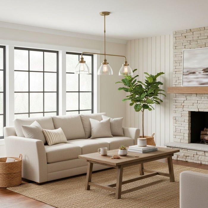 Novera Industrial 3 Light Linear Pendant Light - Modern Metal Style for Kitchen & Dining Room HL2208