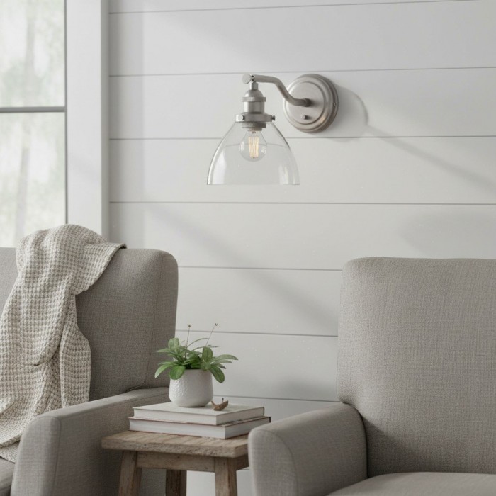 Novera wandlampencollectie - Glazen kap in messing, zilver, nikkel en koper - Residentieel en boutique horeca HL2034