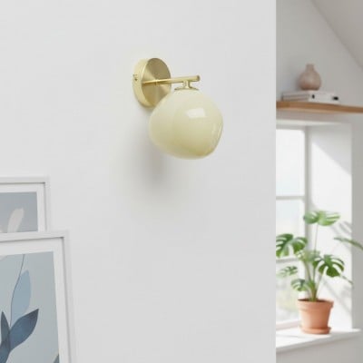 Orra Opal Glass Wall Sconce - Elegant Globe and Metal Sconce for Living Room and Bedroom HL1993