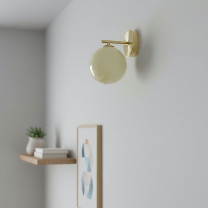 Kinkiet ścienny Orra Opal Glass - elegancki kinkiet z kulą i metalem do salonu i sypialni HL1993