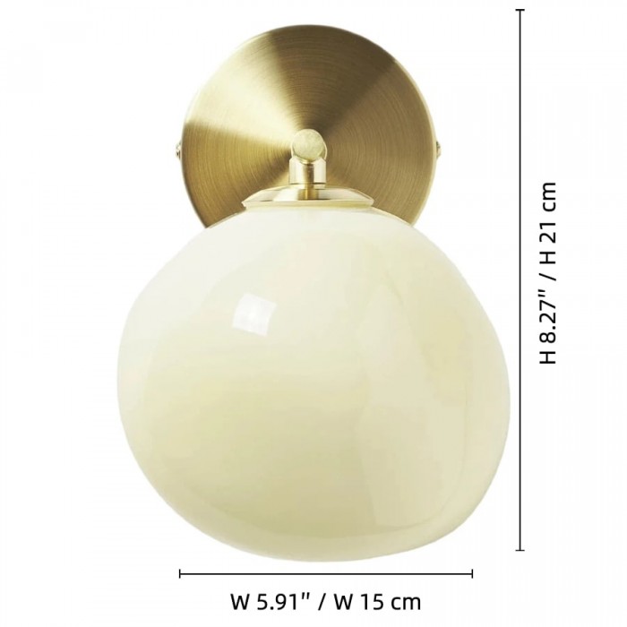 Kinkiet ścienny Orra Opal Glass - elegancki kinkiet z kulą i metalem do salonu i sypialni HL1993