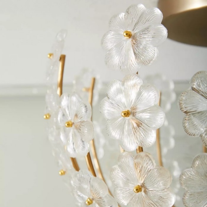 Petala Artistic Metal Semi Flush Plafondlamp - Opvallende glazen armatuur voor thuisinterieurs HL1893