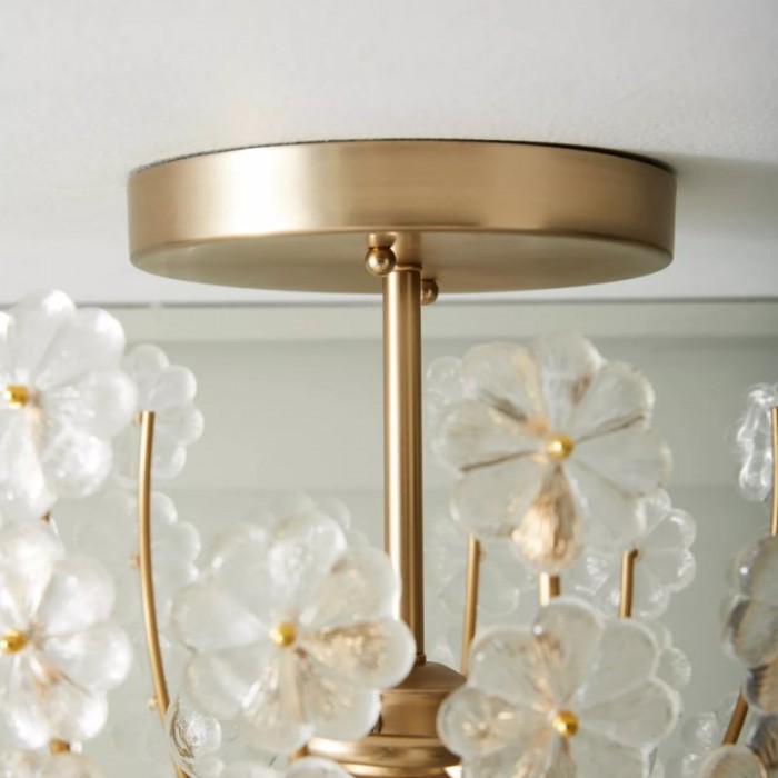 Petala Artistic Metal Semi Flush Plafondlamp - Opvallende glazen armatuur voor thuisinterieurs HL1893