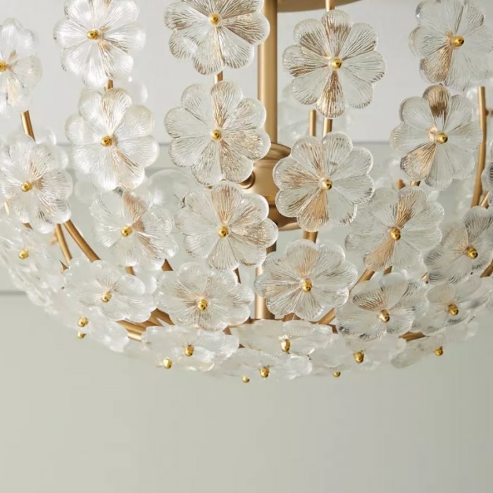 Petala Artistic Metal Semi Flush Plafondlamp - Opvallende glazen armatuur voor thuisinterieurs HL1893