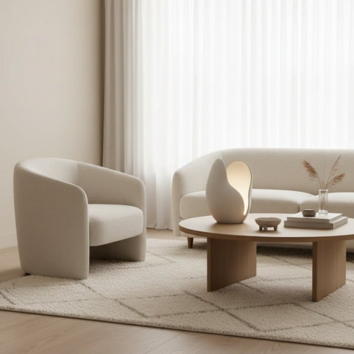 Petalora Soft Petal Table Lamp - Floral Ceramic Base Lamp for Living Room and Bedroom HL1847