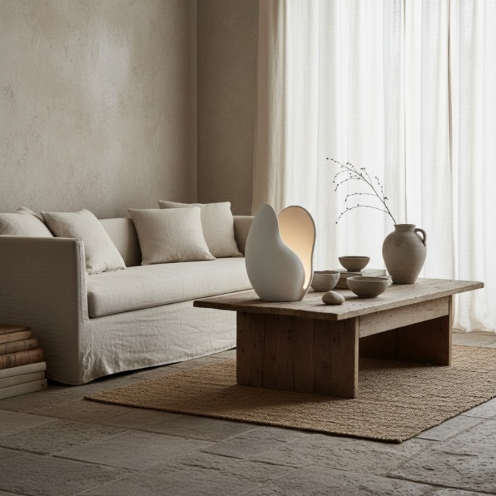 Petalora Soft Petal Table Lamp - Floral Ceramic Base Lamp for Living Room and Bedroom HL1847