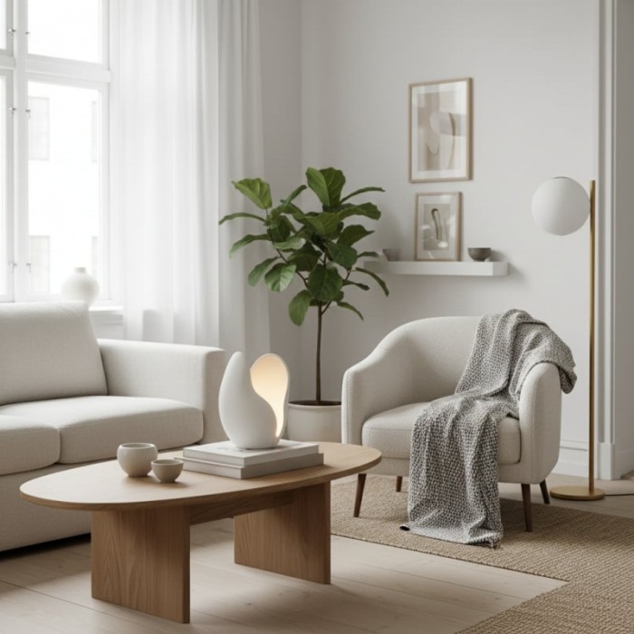 Petalora Soft Petal Table Lamp - Floral Ceramic Base Lamp for Living Room and Bedroom HL1847