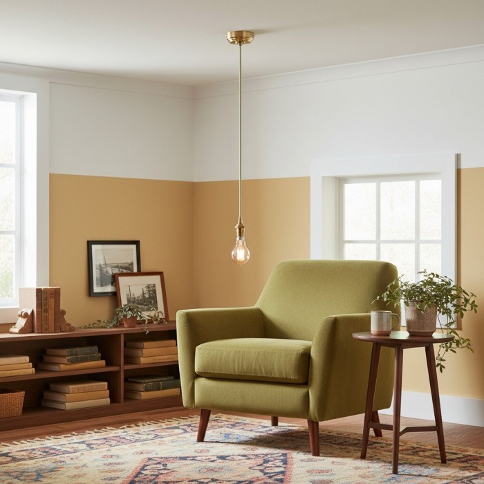 Plaitar Modern Brass Pendant Light - Minimalist Ceiling Fixture with Braided Cord for Hallways HL2190