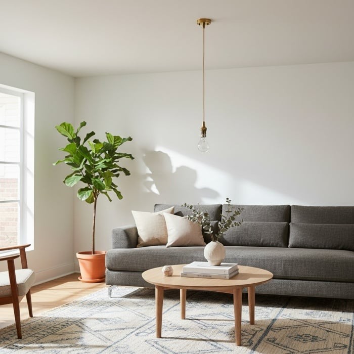 Plaitar Modern Brass Pendant Light - Minimalist Ceiling Fixture with Braided Cord for Hallways HL2190