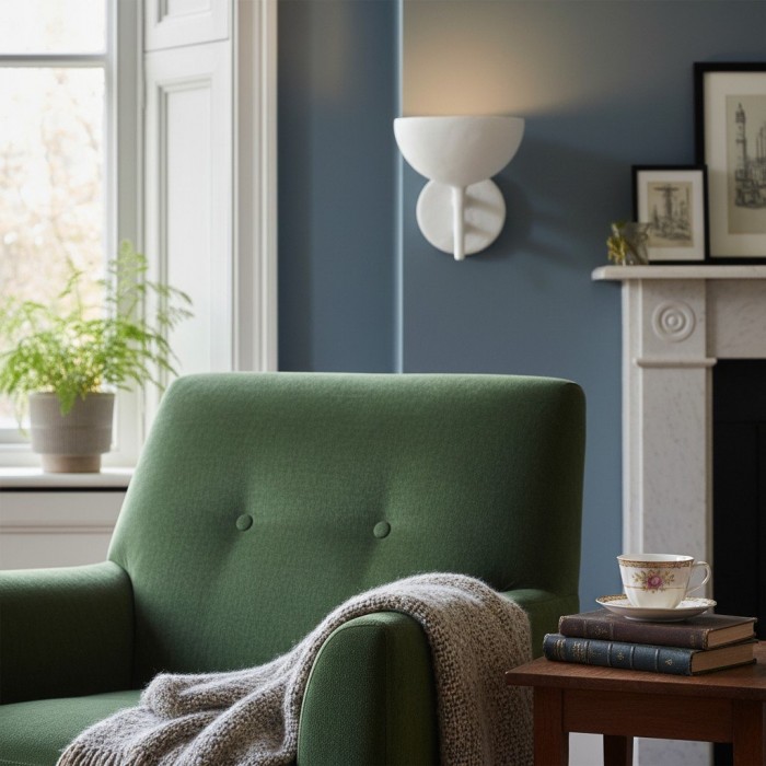 Plara Decorative Wall Lamp - Plaster‑Covered Metal Wall Light Clean Modern Style for Bathroom Vanity & Accent Walls HL1927