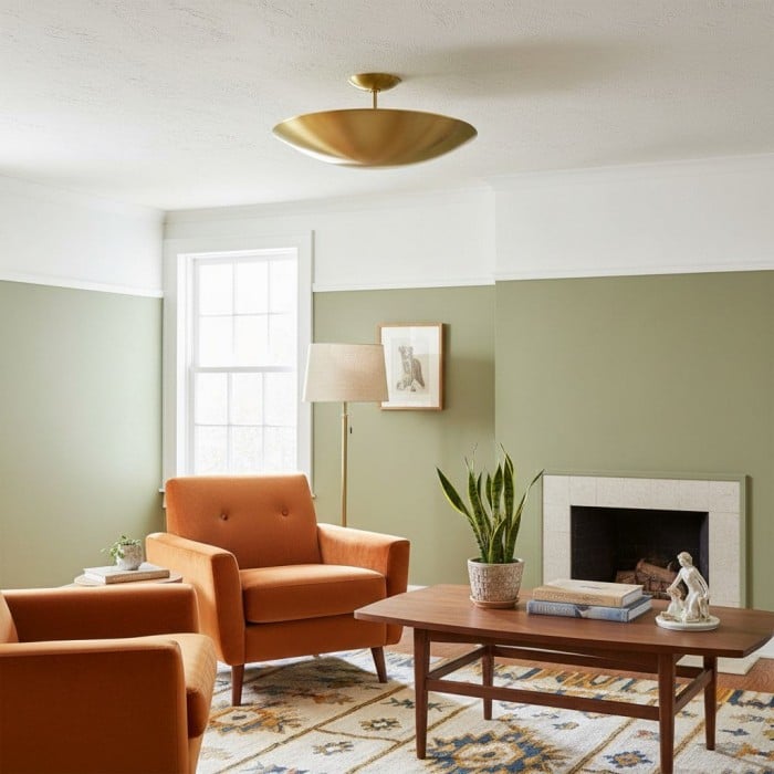 Plara Flush Mount - Rounded Minimalist Dome Metal Ceiling Light for Hallway HL1926