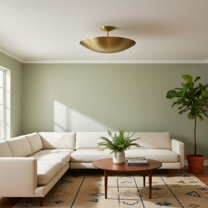 Plara Flush Mount - Rounded Minimalist Dome Metal Ceiling Light for Hallway HL1926