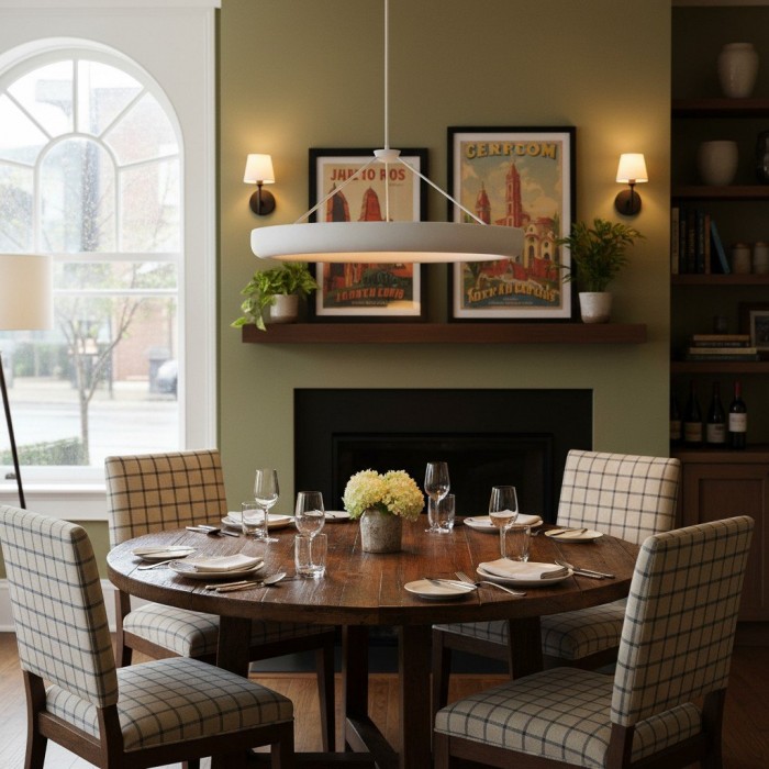 Plara Plaster-Texture Halo Chandelier - Modern Ring Ceiling Lamp for Living & Dining HL1924