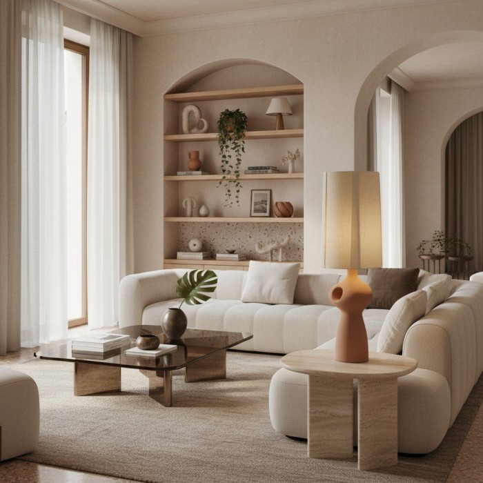 Pryssa Ceramic Table Lamp with Ivory Linen Shade -  Artistic Lighting for Living Room or Bedroom HL1859