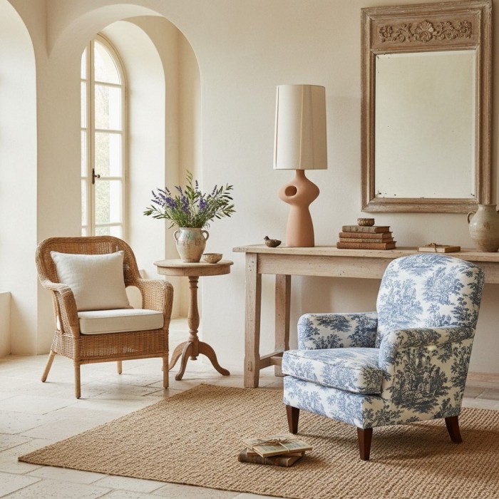 Pryssa Ceramic Table Lamp with Ivory Linen Shade -  Artistic Lighting for Living Room or Bedroom HL1859