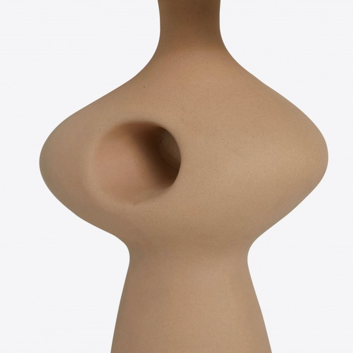 Pryssa Ceramic Table Lamp with Ivory Linen Shade -  Artistic Lighting for Living Room or Bedroom HL1859