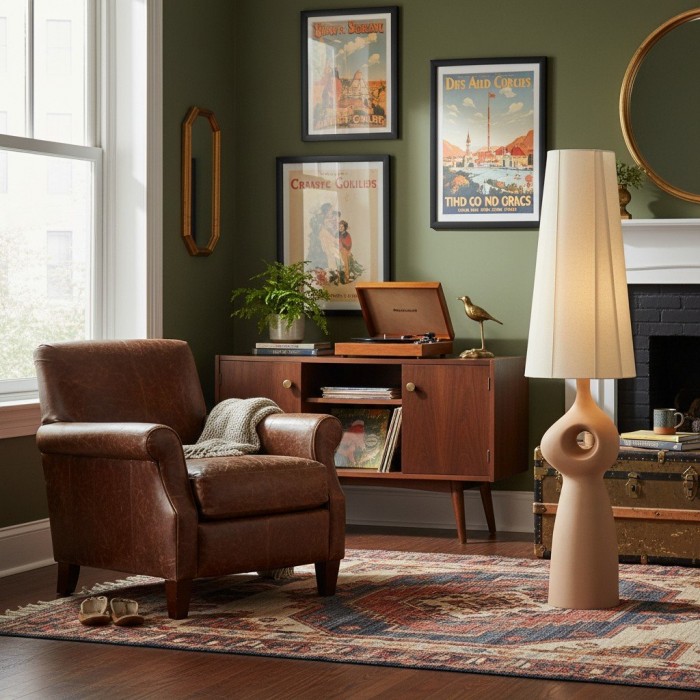 Lampadaire sculptural en céramique Pryssa - Abat-jour en lin ivoire pour salon HL1861