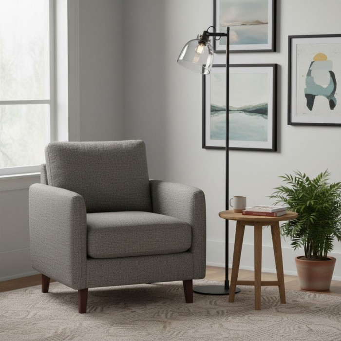 Lampadaire industriel Readium - Tête en verre réglable, base en métal, idéal pour le salon et la chambre HL2063