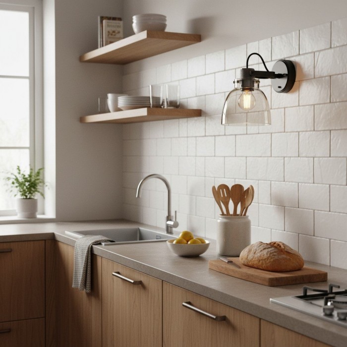 Readium Moderne Wandlamp met Glazen Kap - Verstelbare Kop voor Slaapkamers en Gang HL2067